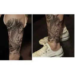 Крутые 3D наклейки для татуировки рыбы водонепроницаемые женские тату, боди-арт наклейки с узором тату временные клейкие татуировки руки