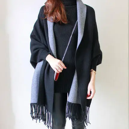 Женский трикотажный кардиган с рукавами фонариками и кисточками|female cardigan|cardigan