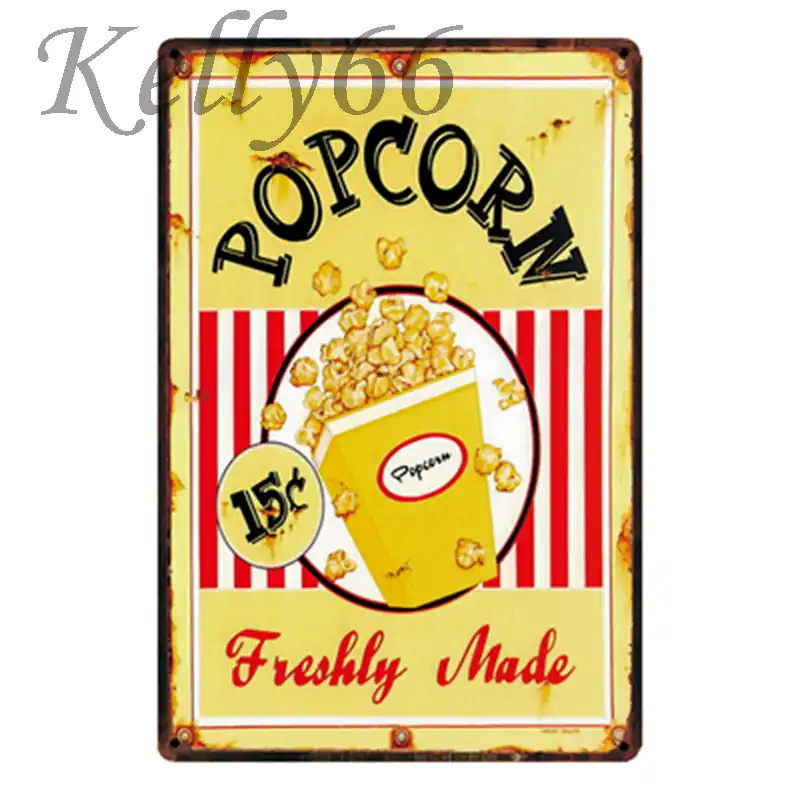 Kelly66 Patlamis Misir Tereyagi Taze Metal Isareti Kalay Posteri