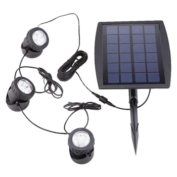 

WSFS Hot Sale Outdoor Solar Powered LED 3 RGB Spotlight Garden Pool Pond Yard Colorful Light