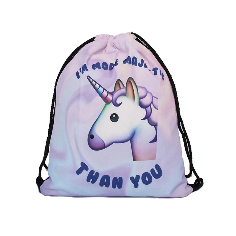 Mutilcolor Fashion School Drawstring backpack Bag Shoe Backpack Polyester women solid drawstring bags bolsa cordones mochila