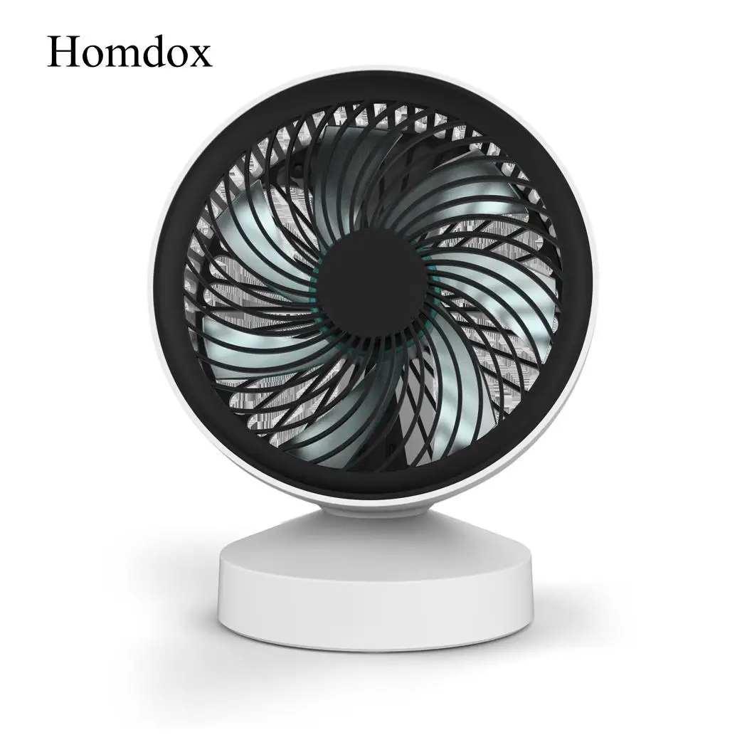 

White Seven-leaf Round USB Quiet Desktop Table Office Hostel Home Portable Small Mini Rechargeable Fan
