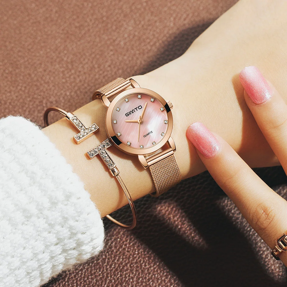 Горный хрусталь для женщин часы розовое золото синий Уникальный популярные