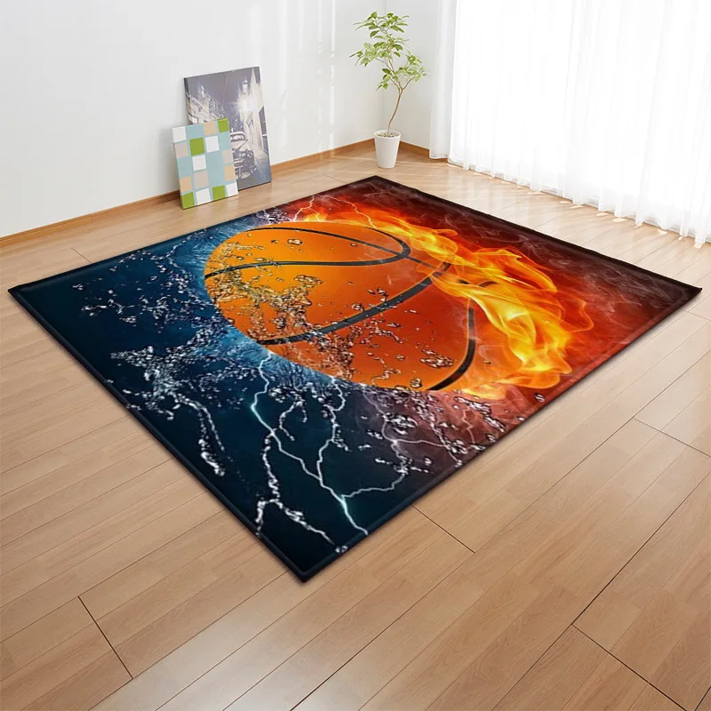 3D ковры мягкие фланелевые футбольные принтованные коврики для гостиной коврик в виде баскетбольного мяча Противоскользящий большой ковер для гостиной чайный стол Декор