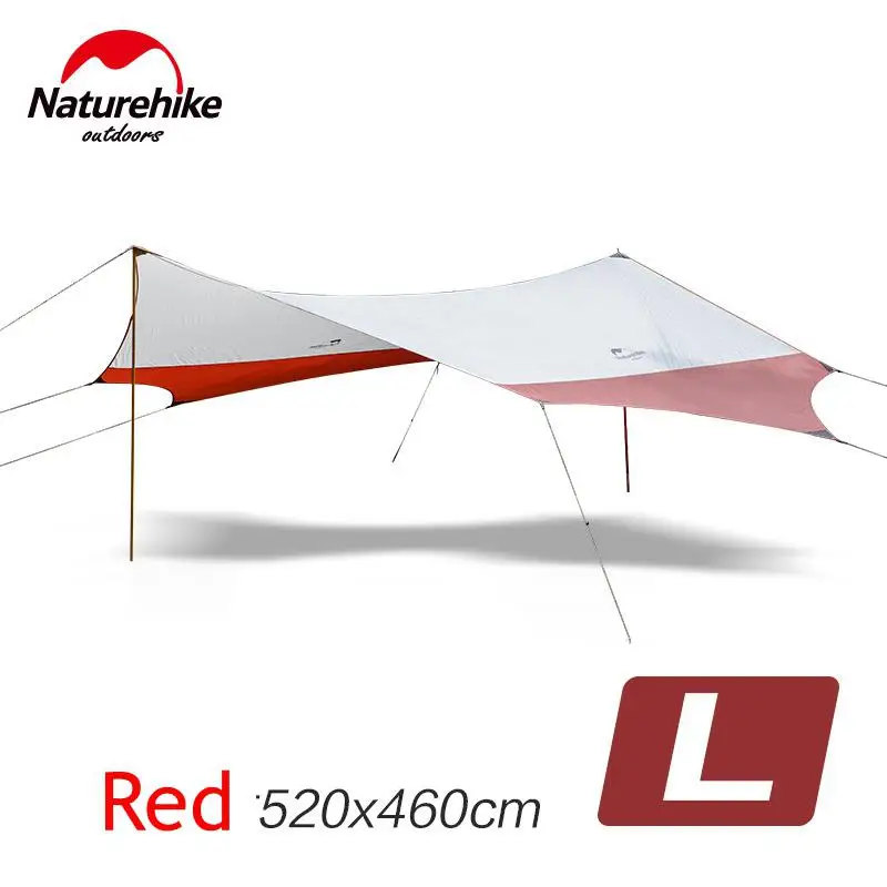 Naturehike шестиугольная палатка для кемпинга, Солнцезащитная палатка, для улицы, Ультралегкая, защита от солнца, водонепроницаемый тент, навес, Пляжная палатка, солнцезащитный козырек - Цвет: Red 520x460CM