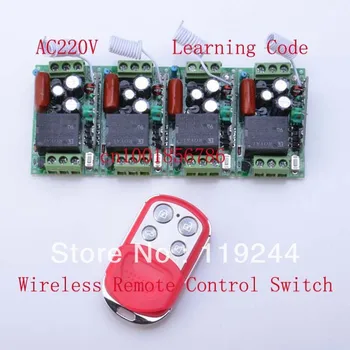 

4 Receivers+1 Transmitter Duplicating Copied Cloning Remote Control 220V 1CH 10A RF Wireless Remote Control Power Switch System