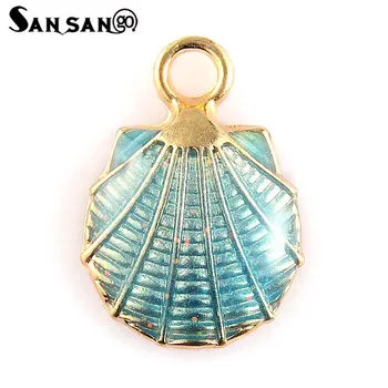 

10pcs Fashion Alloy Multicolor Shell Pendant Charms Making Fit DIY Earring Necklace Bracelet Unisex Gifts Jewelry Accessories