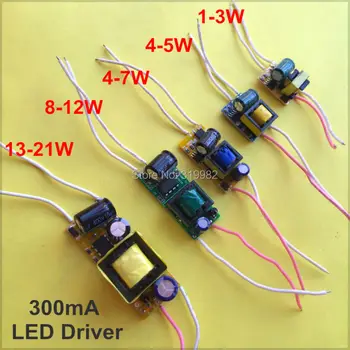 

2 PCS LED Driver Build in Housing Power Supply Constant Current 300ma 1W 3W 5W 10W 15W 20W for LED Lamp Transformer E27 E14 GU10