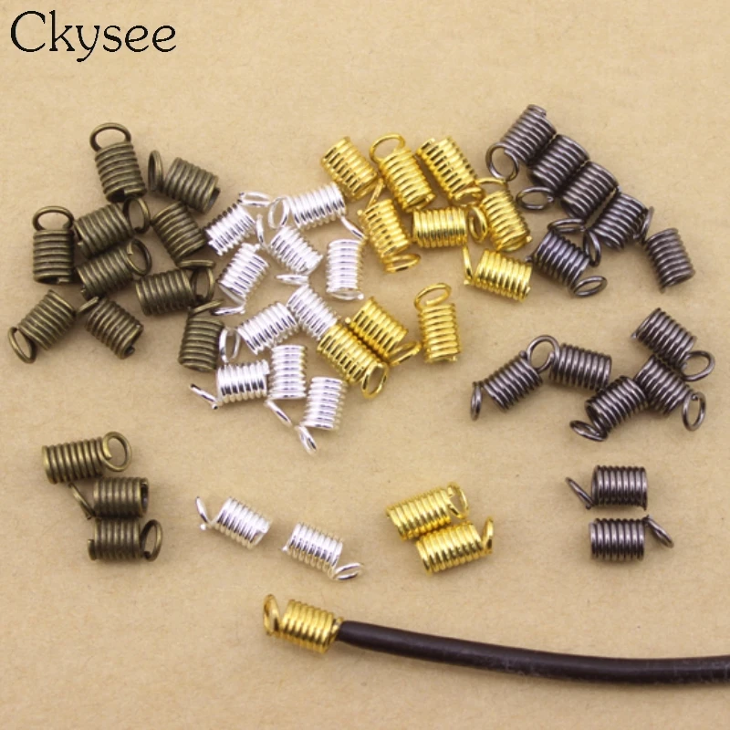 

Ckysee Wholesale 200pcs/lot End Fastener Caps Clasps Connectors fit 3mm Leather Cord Jewelry Making DIY