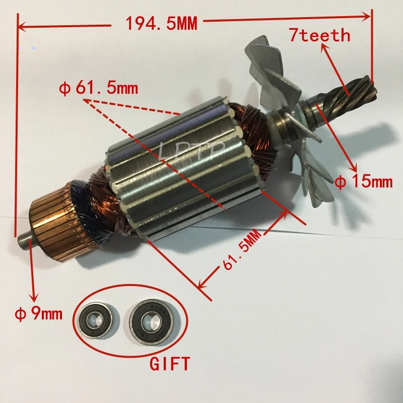 Хорошее качество! AC220-240V арматура Замена ротора двигателя для MAKITA 2414B 2414NB Якорный двигатель часть № 516564-9 516563-1