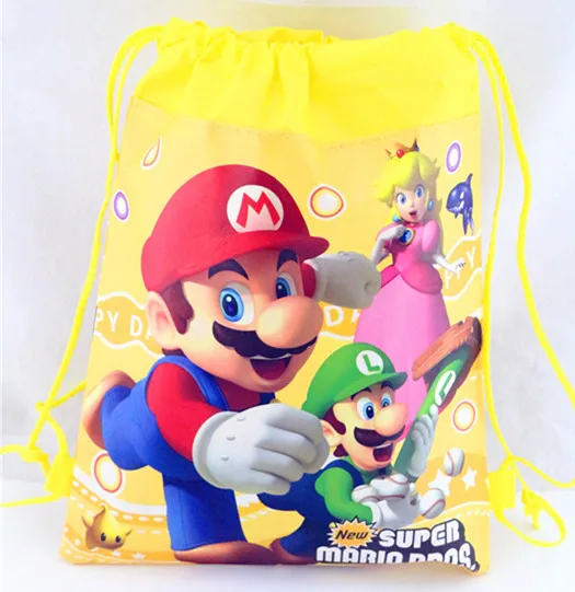 1 шт., новинка, школьный рюкзак Supre Mario Bros для мальчиков и девочек, сумка на шнурке с рисунком Марио, сумка для студентов, сумка для книг, детская школьная сумка, подарок