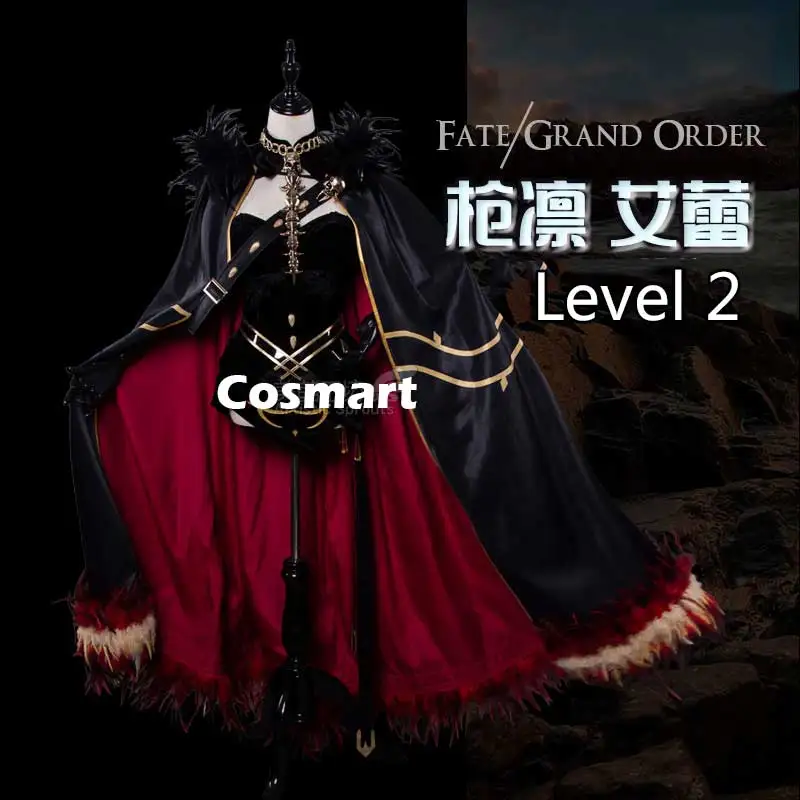 

Anim Fate Grand Order FGO Ereshkigal Luxuriant Cloak Dress Embroidered Pattern Level 1 Level 2 Uniform Cosplay Costume Halloween