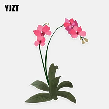 

YJZT 10.2*13.6CM Butterfly Orchid Decor Car Stickers High Quality Personalized Flowers 11A0877