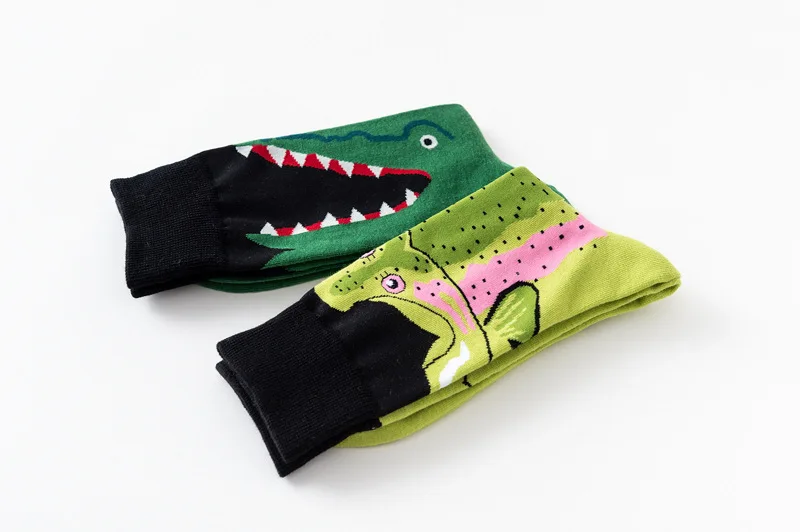 5 цветов Harajuku Корейская версия мужских счастливых носков высокого качества чесаный хлопок крокодил/Зебра животных забавные Повседневные