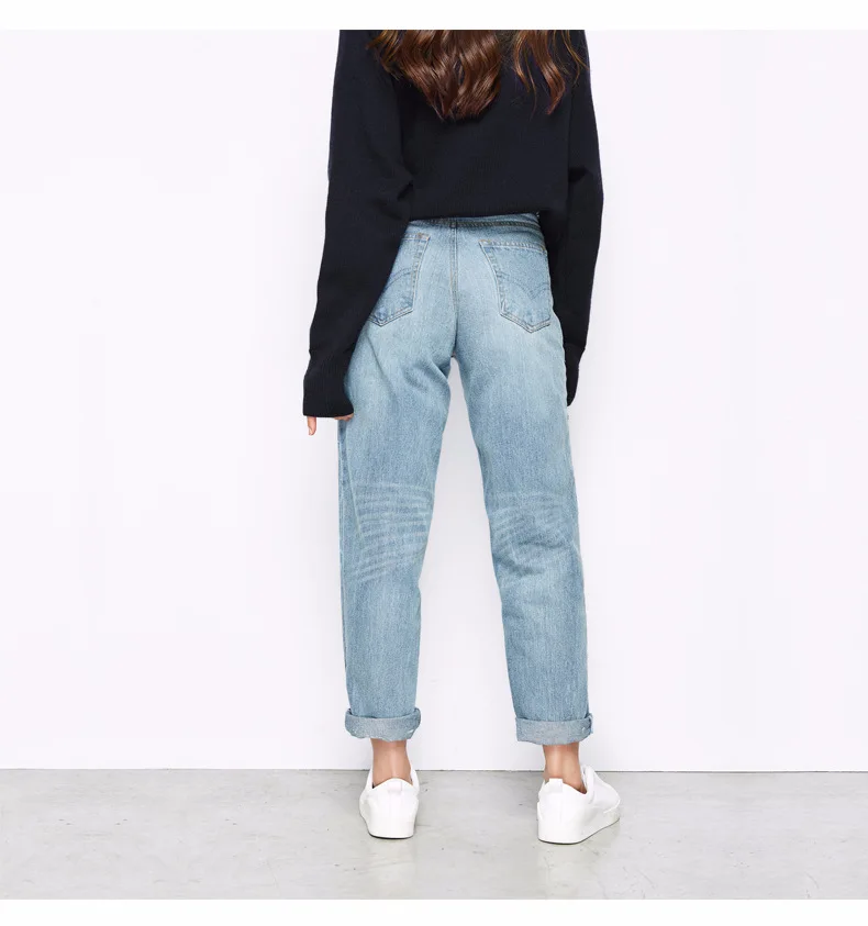 Новые женские джинсы на весну 2018 свободные и неэластичные обтягивающие брюки длиной до щиколотки LQ0041