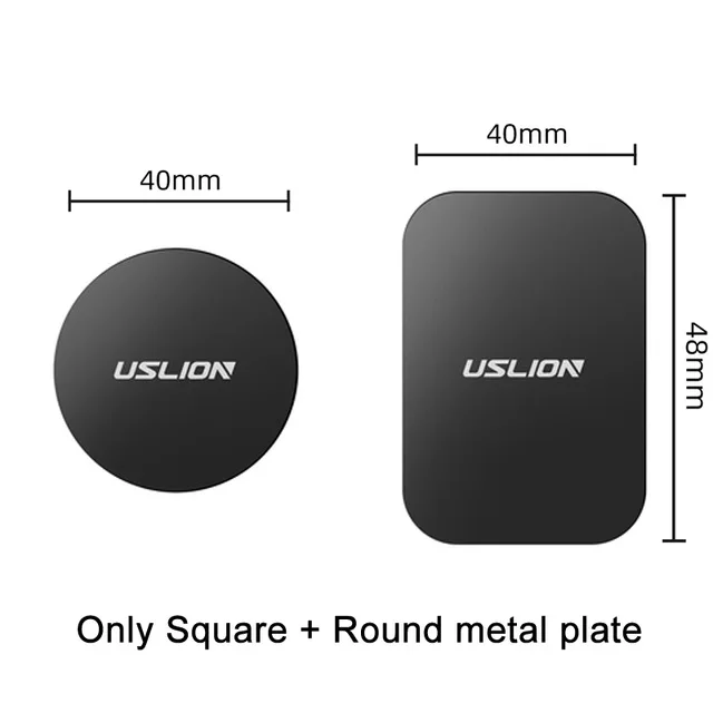 USLION Metal Magnetic Car Phone Holder For Phone In Car Mobile Support for iPhone Samsung Xiaomi 360 Air Magnet Stand in Car GPS - Цвет: 1 Square 1 Round