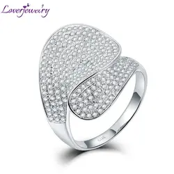 LOVERJEWELRY бриллианты кольцо для женщин Best подарок Винтаж настоящий бриллиант обручение обручальное 14 к белого золота женские ювелирные