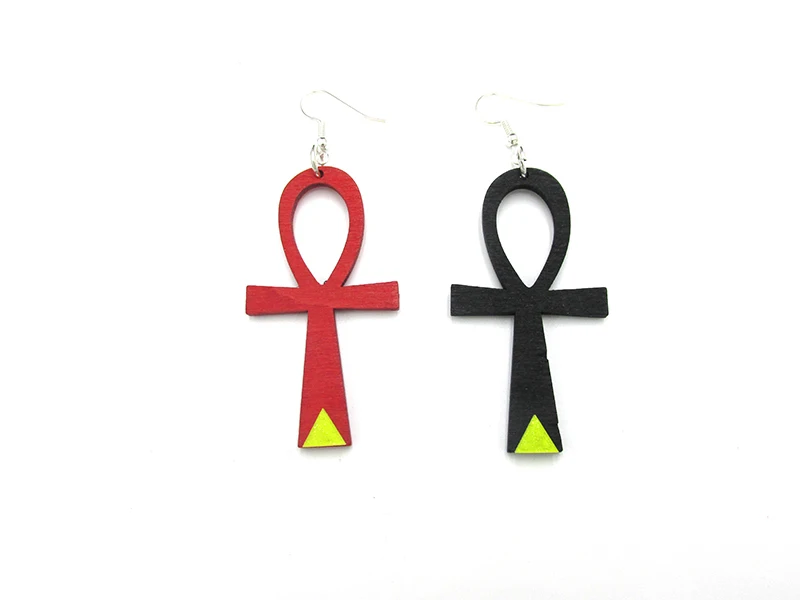 Бесплатная доставка! 2017 новейшие акриловые деревянные Анкх серьги|earring stopper|wood hoop