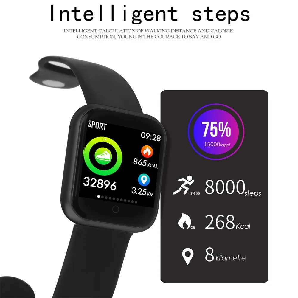 P70 умный цветной экран браслет кровяное давление пульсометр Женский Смарт