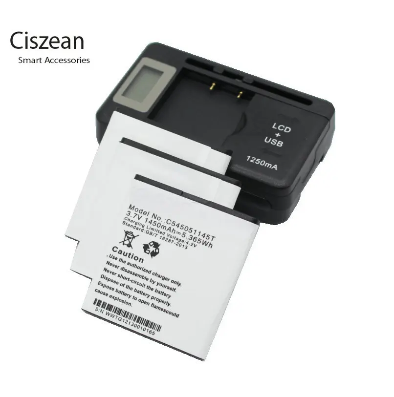 Ciszean 3x3,7 V 1450 мА/ч, литий-ионный Батарея+ Универсальный Зарядное устройство C545051145T для BLU D050L D050U D070 D352L батареи
