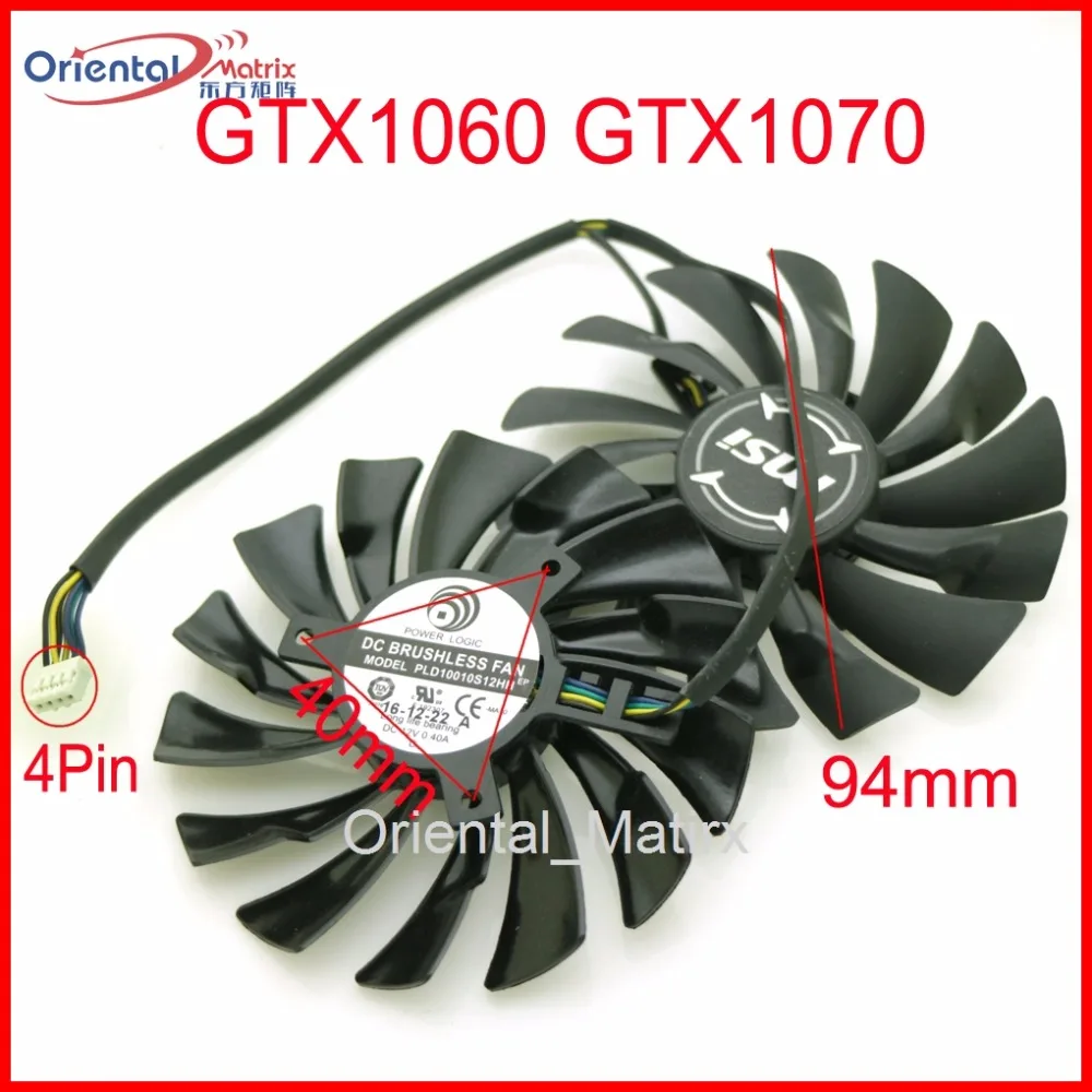 2 шт./лот PLD10010S12HH DC12V 0.40A 94 мм 4Pin для MSI GTX1060 GTX1070 Графика карты вентилятор