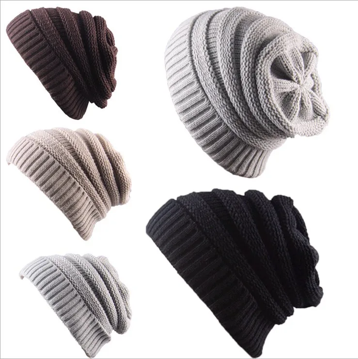 Новинка года взрослых Gorro мужские Для женщин Чаки стретч-кабель вязать громоздкая шапочка skully Теплая Лыжная Шапка для зима теплая
