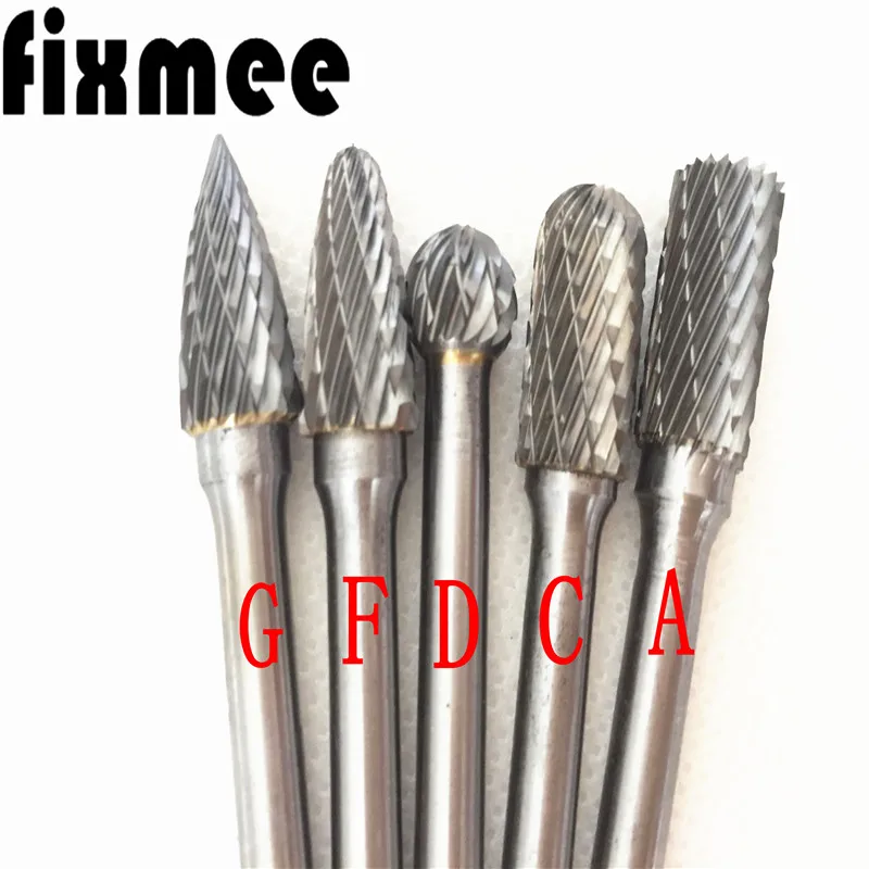 Fixmee 10mm Head Tungsten Carbide Rotary Point Burr Burs Die Grinder 6mm Shank Rotary Tools - Цвет: ACDFG
