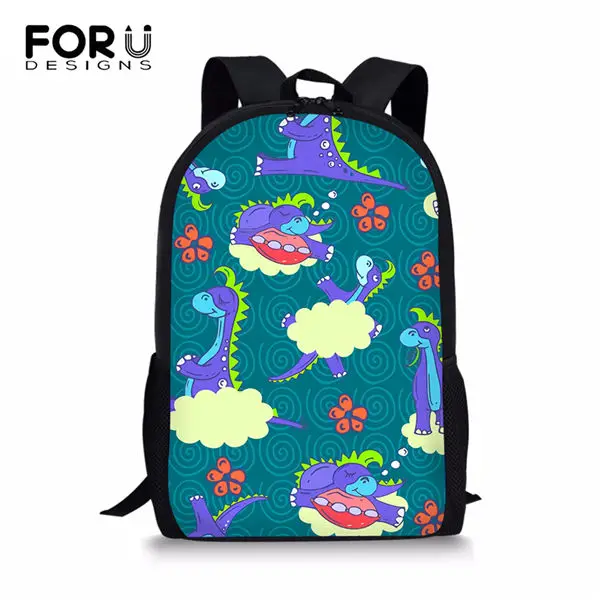 FORUDESIGNS/студенческий Детский рюкзак маленький динозавр принт женские заплечный рюкзак с отделением для ноутбука Kawaii большой емкости путешествия рюкзак - Цвет: CDWX1468C