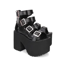 Angelic imprint/Новые модные летние женские босоножки в стиле панк-рок на высоком каблуке обувь для косплея 35-39 6013