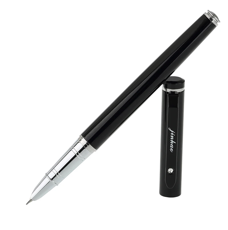 Jinhao Extra Fine авторучка черный 0,38 мм перьевая ручка с колпачком финансовые ручки Металл студент письма ручка канцелярский школьный офисный поставки