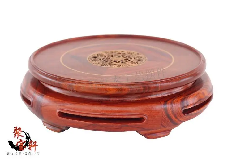 Annatto красная резьба по дереву Ремесленная круглая основа из натурального дерева Будды камень рекомендуется ваза предметы мебели