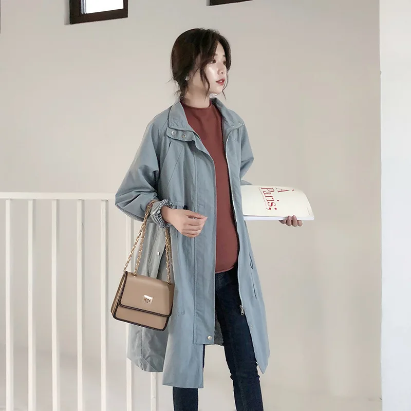 

Pregnant women autumn and winter new windbreaker jacket Pregnant women loose casual jacket Pregnant women long cotton coat