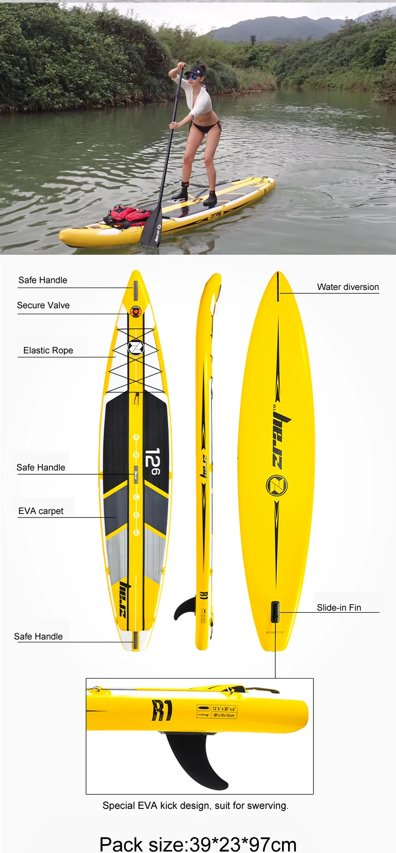 ZRAY RC1 Touring Race 12'6" SUP Board Stand Up Paddle Surf-Board aufblasbar 381 