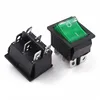 Rocker Power Switch 25*31mm KCD4-201 4 Pin 6 Pin 2 / 3 Position 16A 250V 20A 125VAC Green Red Black Button with Light ► Photo 3/6