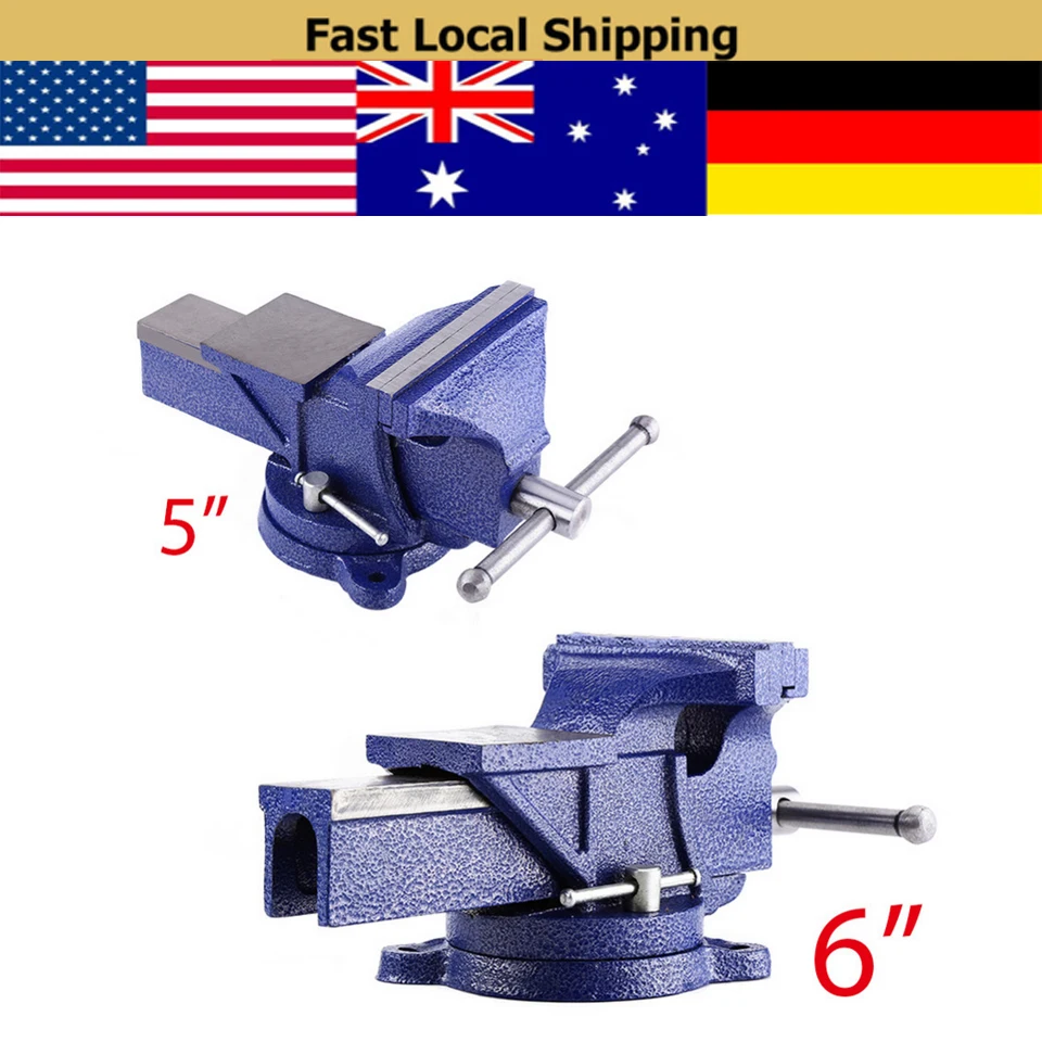 6/" 150mm Work Bench Vice Vise Workshop Clamp Engineer Jaw Swivel Base Heavy Duty