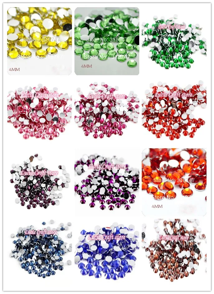 

Lucia crafts 4mm 1000pcs/lot SS16 Flatback Resin Rhinestones DIY Mobile Phone Nail Art Sticker drill 12030402(1000)