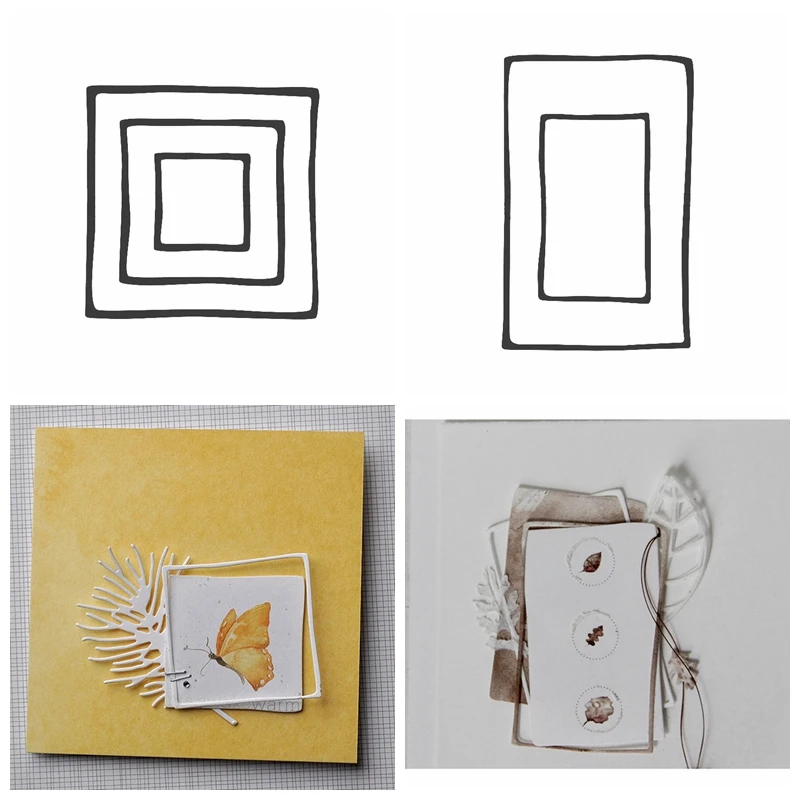 Квадратная прямоугольная рамка металлические штампы трафареты для сделай сам