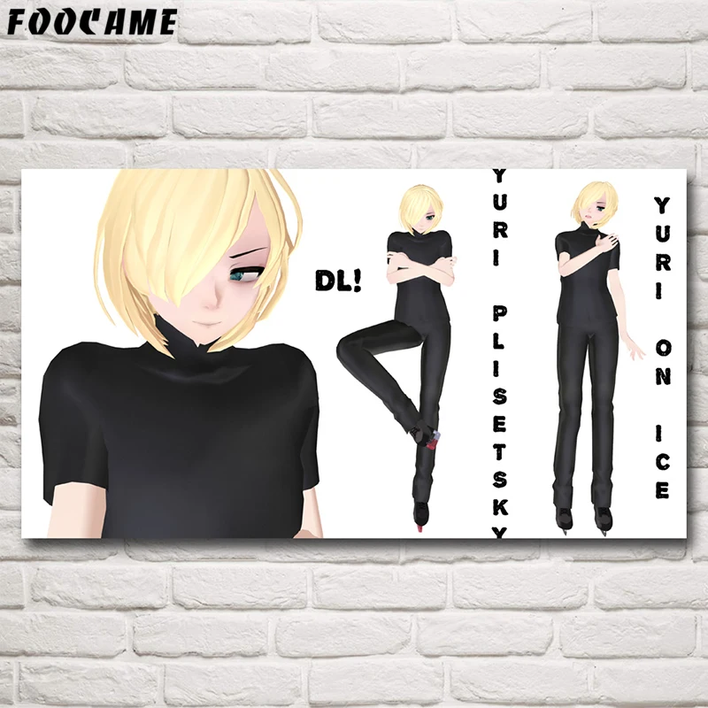 FOOCAME Yuri on Ice аниме фильм плакат настенные художественные принты шелковая