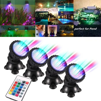 

Aquarium Lamp 1 Set 4 Lights Underwater Spotlight Aquarium LED Lighting Light RGB Fish Tank Swimming Pool Light D20