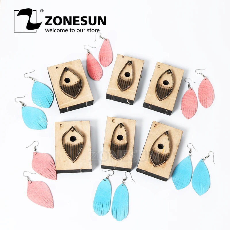 ZONESUN кожаные серьги кольцо Режущее Кольцо кисточка стальное правило