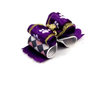 

cute lovely Pet puppy Cat Dog paw double-layer Accessories Hair Bows with Rubber Bands Grooming Accessories Cute Pet Headwear