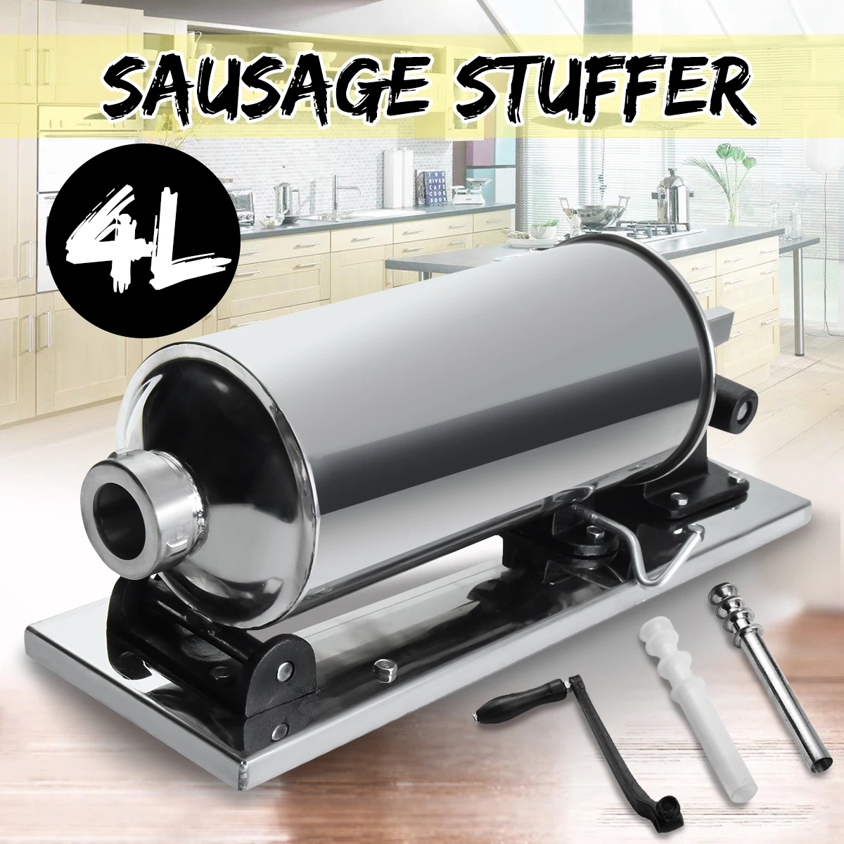 

5 lbs / 6kg Manual Sausage Stuffer Stainless Steel Sausage Filling Machine Salami Meat Tool Sausage Syringe Maker
