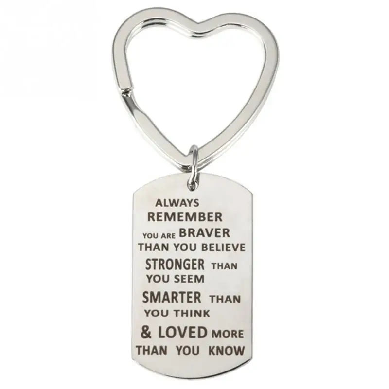 

Engraved Warm Letter Grandparent to Grandson Gift Keyring Stainless Steel Key Chain