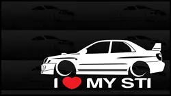 2 шт., я люблю свою наклейка STI heart Slammed Low JDM racing Sedan Bugeye WRX Impreza 15 см