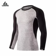 LIDONG Новые мужские футболки для бега быстросохнущие спортивные, облегающие спортивные баскетбольные тренировочные мужские джоггеры с длинными рукавами футболки