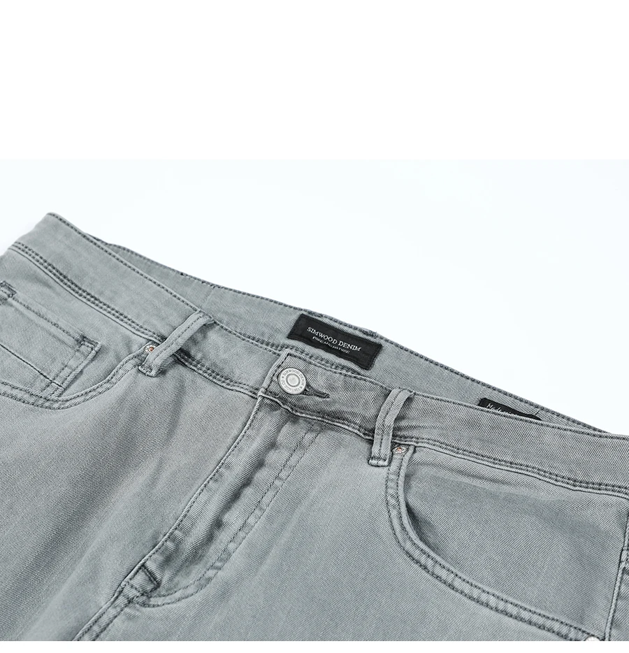 SIMWOOD осень зима новые джинсы мужские повседневные облегающие джинсовые брюки длиной до щиколотки необработанные джинсы с подолом размера плюс 180077