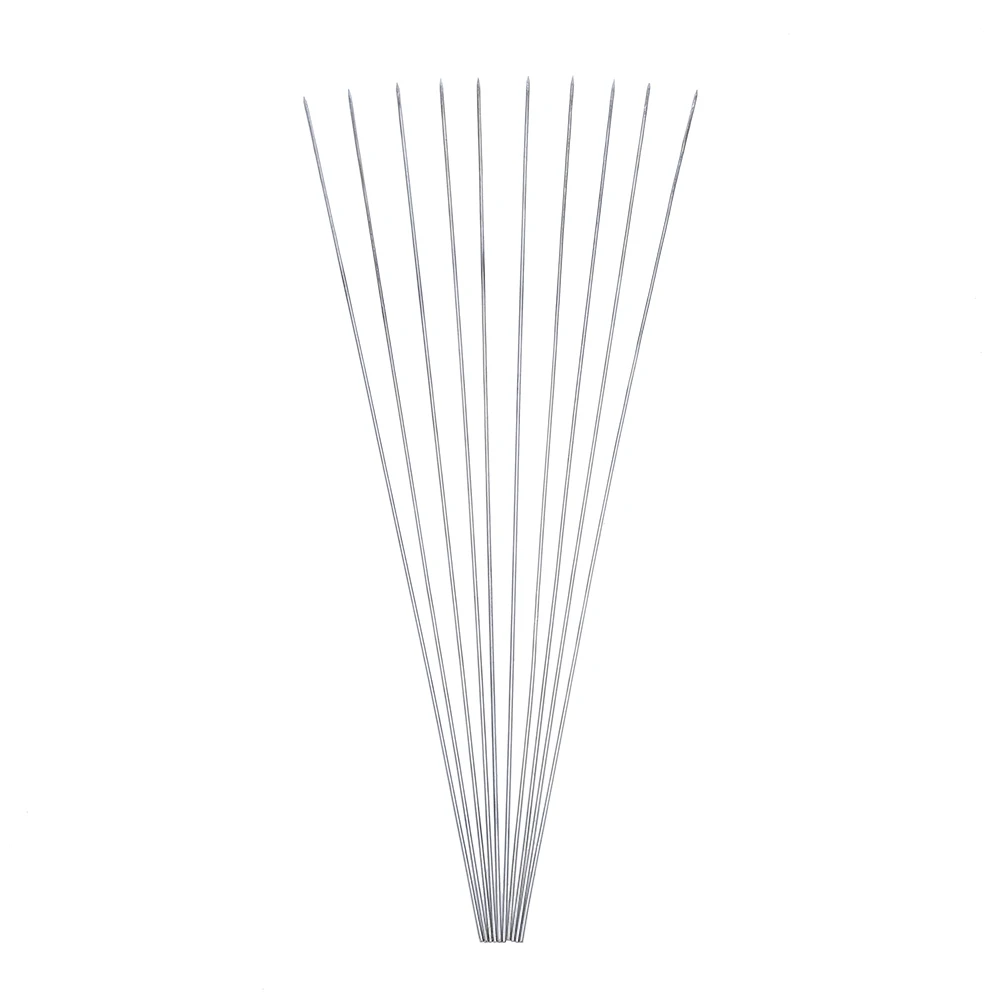 

10PCS BBQ Needles Sticks Skewers Stainless Steel Barbecue Grilling Silver BBQ Tools