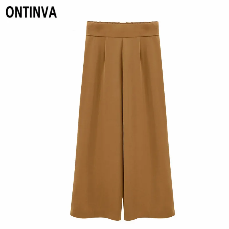 2019 Office Lady Plus Size Wide Leg Pants Women Oversized