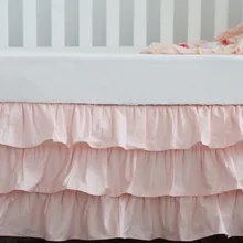 Многослойная гофрированная кроватка/Детская кроватка-юбка для маленьких девочек и мальчиков, комплекты постельного белья(Коралловый