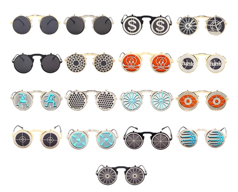 Ralferty-Unique-Steampunk-Sunglasses-Men-Women-Designer-Round-Flip-Up-Sun-Glasses-Clip-UV400-Vintage-Retro